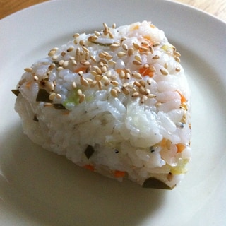 和歌山‼しらすと白菜の漬物おむすび♫